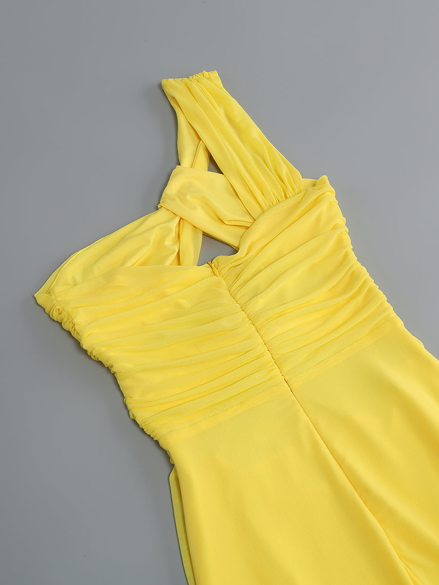 Vestido asimétrico amarillo